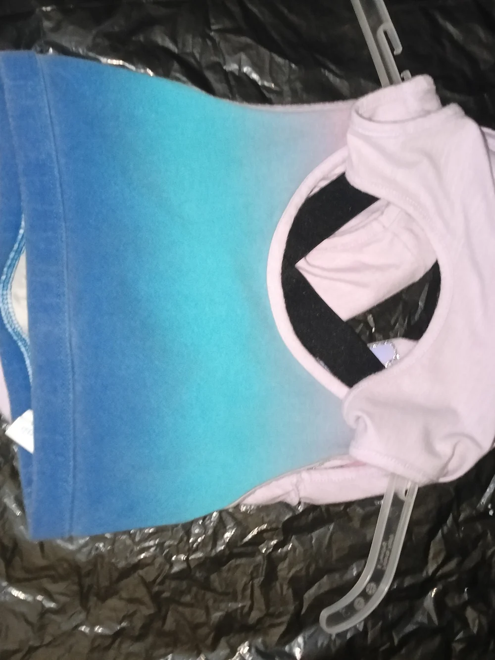 Justice Girls White Tank with Pink and Blue Vertical Logo